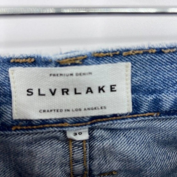 SLVRLAKE Womens Sierra Distressed Straight Leg Jeans High Rise Size 30 - Picture 6 of 11